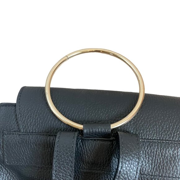 Anna Morellini Genuine Leather Woven Backpack With Gold Ring Handle & Straps main image 6